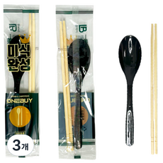 원바이 일회용 수저세트 미식완성, 3개, 50개입