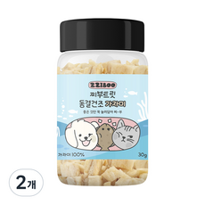 찌부 강아지 고양이 동결건조 간식 큐브 생선 트릿, 30g, 2개, 가자미