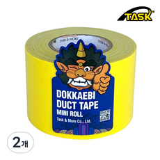 도깨비 수출용(국내산) 덕트테이프 덕테이프 미니롤 YELLOW 50mmX10m, 2개