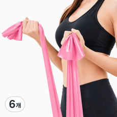 라텍스 밴드 운동 스트레칭 요가 필라테스 홈트 탄력, 6개, 핑크
