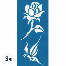 재사용 가능한 지워지는 셀프 헤나타투 도안 A-13~24, 3개, A-19