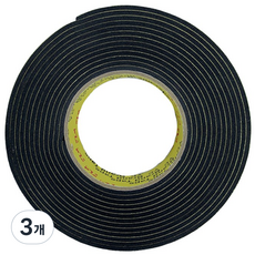 EVA 단면 흑색 스펀지테이프 폭15mmx두께3mm길이5M, 3개