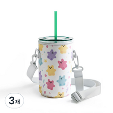 그란데 빅 사이즈 물통 전용 네오플렌 텀블러 파우치 가방, 3개, 화이트젤리베어