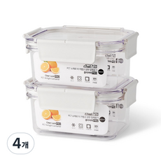 냄새배임방지 트라이탄 밀폐용기 세트 반찬통 국산 싱글만랩, 600ml(화이트), 4개