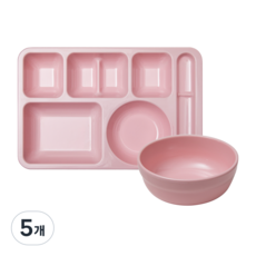 [식판의 고수] 미니 한식식판 + 미니 한식볼 SET (7 colors), 5개, 피치 핑크