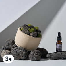 화산석 스톤 디퓨져 실내 방향재 현무암 인테리어 소품 홈데코 선물 세트 디퓨져 아로마 석고, 3개, 카야(교보문고향)