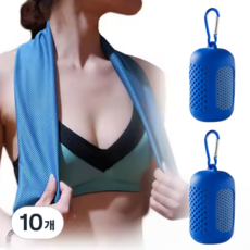 플라센 더 길어진 스포츠 쿨타올 땀수건, 10개, 블루