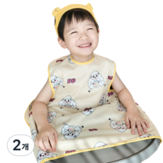 벨베이비 식탁일체형 방수 턱받이 나시 부분커버, (리뉴얼)노랑양, 2개, 1개입