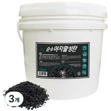 순수 숯 야자활성탄 바스켓 공기정화 실내 냄새 탈취, 3개, 2kg