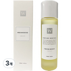 화이트센트 자연유래 퍼퓸 저자극 향 좋은 고보습 마사지 바디오일, 120ml, 3개, 프레쉬 로즈