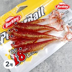 버클리 저크쉐드 테일 4.5인치 광어 다운샷 웜, 2개, 54g, AKA 아카킨 2개, 54g, AKA 아카킨