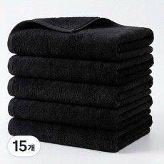융풍 코랄플리스 극세사 세면수건 5매 40x80 데일리 부드러운 흡수 타월, 15개, 블랙