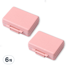 레디박스 휴대용 간편 포켓 미니 알약케이스, 핑크, 6개