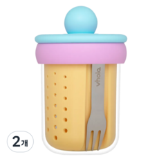 보이오 후르츠팟 과일 샐러드 도시락통 밀프랩 용기 미니 비즈링 푸르트 컵, 2개, 구아바옐로