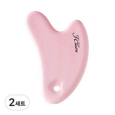 제이끌레르 세라믹 괄사 마사지기 경락 림프 순환, 캔디핑크, 2세트