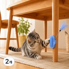 캣도그 고양이 셀프 구루밍 선인장 마사지 브러쉬, 2개, 블루