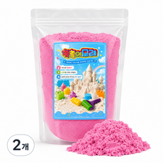 촉촉이모래 모래놀이 샌드 어린이 유아 실내 촉감놀이, 2개, 1000g, 핑크