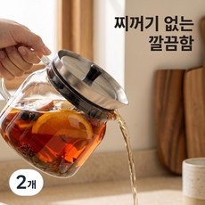 Solunasuwa 스텐캡 내열유리 티포트 직화가능, 2개, 450ml, 투명 2개, 450ml, 투명