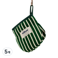 오이코스 테리 타월 주방장갑(1P) 국산 패브릭 부드러운촉감 키친글러브, 그린, 5개