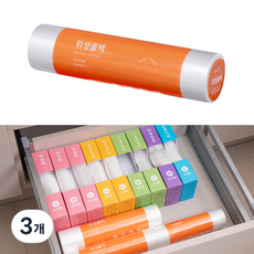 아스티하우스 서랍쏙 위생 롤백 롤팩 위생백 M(중), 3개, 200개입, 중(M)