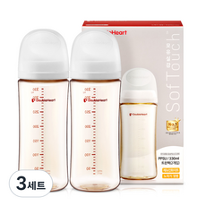 더블하트 모유실감 3세대 PPSU 제뉴인화이트 330ml 트윈팩(젖꼭지미포함), 3세트
