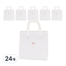 일회용 피크닉 도시락 미니 보냉백 보냉가방 쿨러백 대형 (스티커 포함), 24개, 화이트