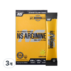 NS 아르기닌 6000 고함량 아미노산보충제 레몬맛, 3개, 15회분
