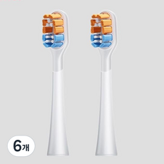 RANVOO 란부 에어젯X3 전동칫솔 호환용 리필모 칫솔모, 6개, PH3-화이트-하드