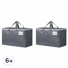 에이제이큐 초대형 방수 다용도 이사가방 정리함, 6개, 그레이