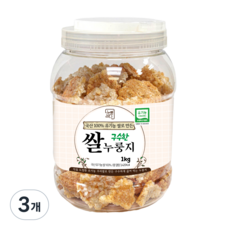 누룽담다 구수한 국산 100% 유기농 쌀누룽지, 3개, 1kg