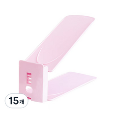 KEHEART슈즈랙 튼튼한 3단 높이조절 신발정리대, 핑크색, 15개