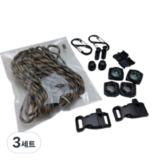 파라코드 밀리터리 카모 4MM 커스텀 제작 종합 키트, 3세트