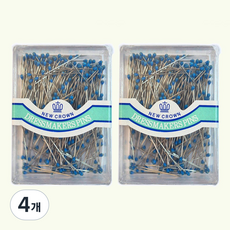 국산 칼라 시침핀 가봉핀, 4개, 시침핀(블루)