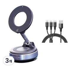 굿올굿즈 강력흡착 맥세이프 차량용 거치대 USB케이블, 클래식블랙, 3개