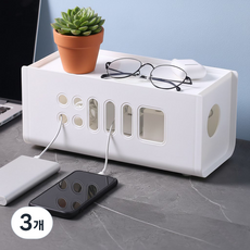 리소움 깔끔한공간 화재예방 멀티탭 정리함, 화이트, 3개