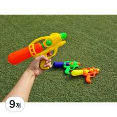 여름 필수템 컬러풀 물총 워터건 답례품 여름방학 수련회, 9개, 색상랜덤