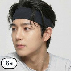 블랙코어 스포츠 헤어밴드 땀흘림방지 초강력 땀흡수 쿨링 러닝, 네이비, 6개