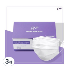 BNF 에어클린 대형 일회용 덴탈마스크, 화이트, 3개, 50개입