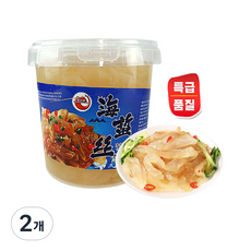 (배터짐) 비가산 특급품질 염장 해파리 슬라이스(통) 실온, 2개, 1.6kg