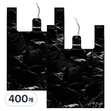 봉다리하우스 다용도 손잡이 배달 마트봉투 검정, 5L, 400개