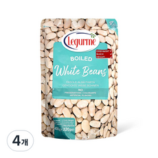 [르구르메] 삶은 흰강낭콩 화이트빈 / 흰강낭콩/ 샐러드 토핑/ 비건 식재료 / 후무스 재료, 400g, 4개