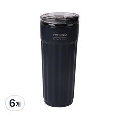 트윙고 플리츠 진공 머그 텀블러, 진공머그, 네이비, 6개