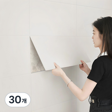 시스슈 무광 접착식 폼블록 시트지 단열 인테리어 소재, 30개, 화이트(30x60cm)