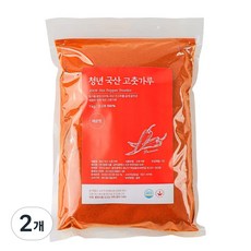 25년 햇 청년고춧가루 국산 매운맛 고운가루, 2개, 1kg