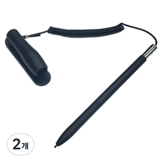 부착형 스프링 1.5mm 초정밀 터치펜, 2개, 블랙