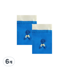 명절 한복 외국인선물 전통 복주머니, 6개, 파랑