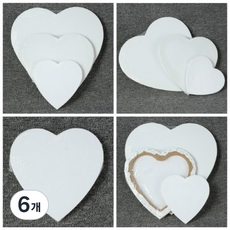 유화 면천 미술캔버스 하트 30cm 무지 화이트, 6개