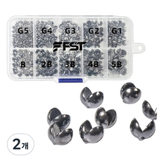 FST 좁쌀 조개봉돌 케이스포함 대용량 벌크 B봉돌 민물 바다낚시 감성돔 낚시, 2개, 1개입