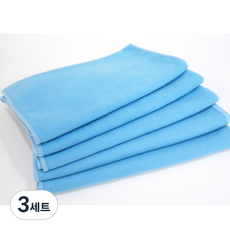 극세사 스웨이드 스포츠 레져타올, 3세트, 블루(5매입)