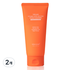 더마쉐어 비건 비타민 여드름 아크네 앤 포어 딥 폼 클렌저, 2개, 150ml